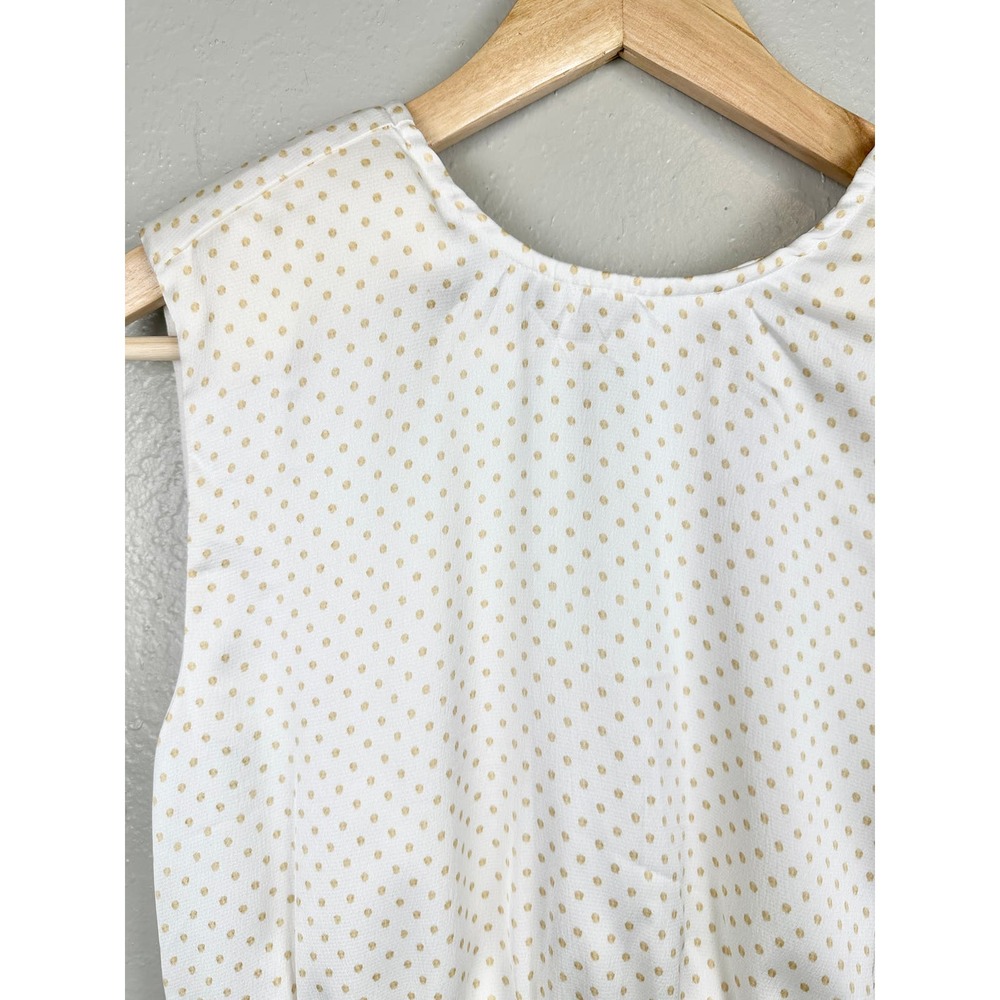NWT 1.STATE Womens Bon Voyage Satin Polka Dot Blouse Peplum Low Back Top Small - Picture 4 of 12